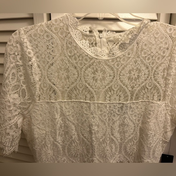 White lace midi dress with cut out details - Picture 2 of 3